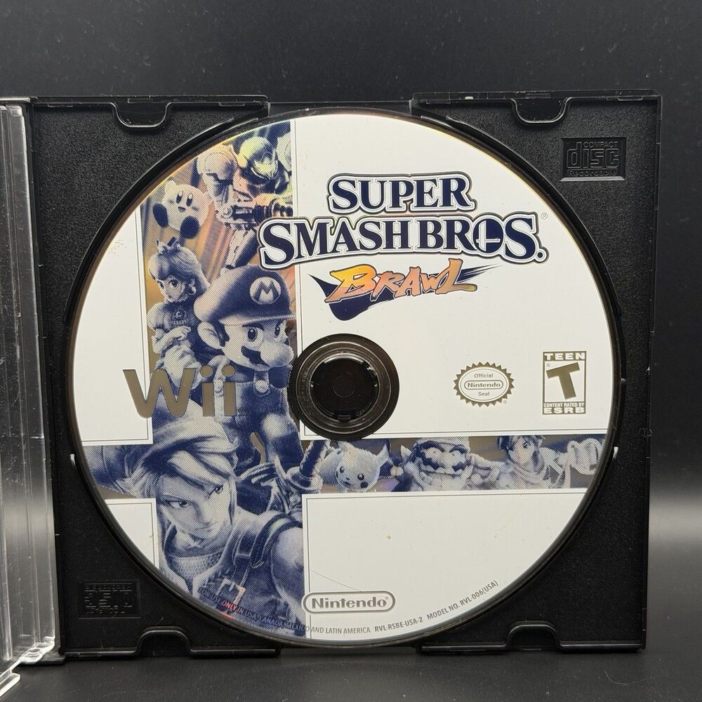 Nintendo Super Smash Bros. Brawl Disc Only for Wii, T-Teen, NTSC-U/C